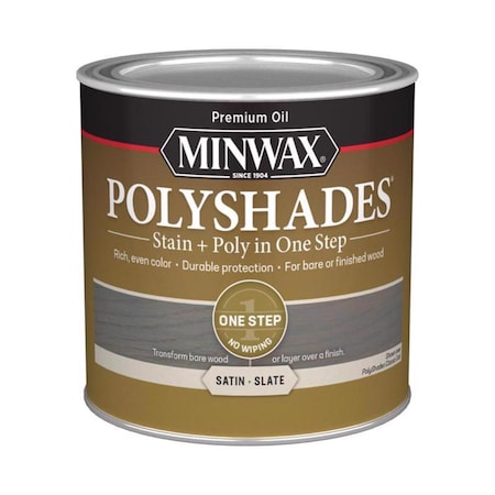 Minwax Minwax PolyShades Semi-Transparent Satin Slate Oil-Based Stain/Polyurethane Finish 1/2 pt 213984444